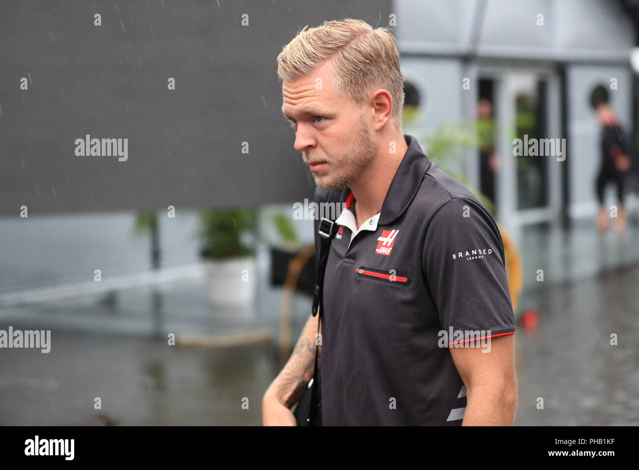 31st August 2018, Autodromo Nazionale Monza, Monza, Italy, Formula One Grand Prix of Italy, Friday free practice; Haas F1 Team, Kevin Magnussen Credit: Action Plus Sports Images/Alamy Live News Stock Photo