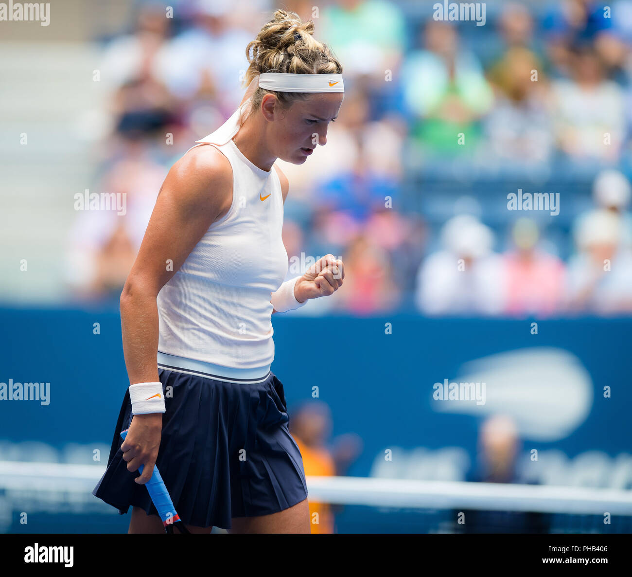 New York, New York, USA. August 31, 2018 - Victoria Azarenka of Belarus in action during her third-round match at the 2018 US Open Grand Slam tennis tournament, New York, USA, August 31th 2018. Credit: AFP7/ZUMA Wire/Alamy Live News Stock Photo