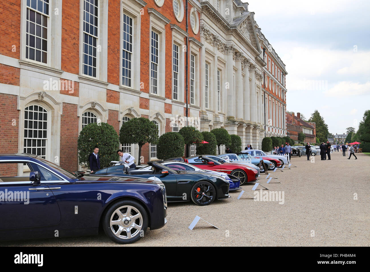Future Classics display, Concours of Elegance 2018 (Preview Day), 31 August 2018. Hampton Court Palace, London, UK, Europe. The world's rarest cars assembled for a three-day classic and supercar event in the gardens of the famous Royal Palace. Credit Ian Bottle/Alamy Live News Stock Photo