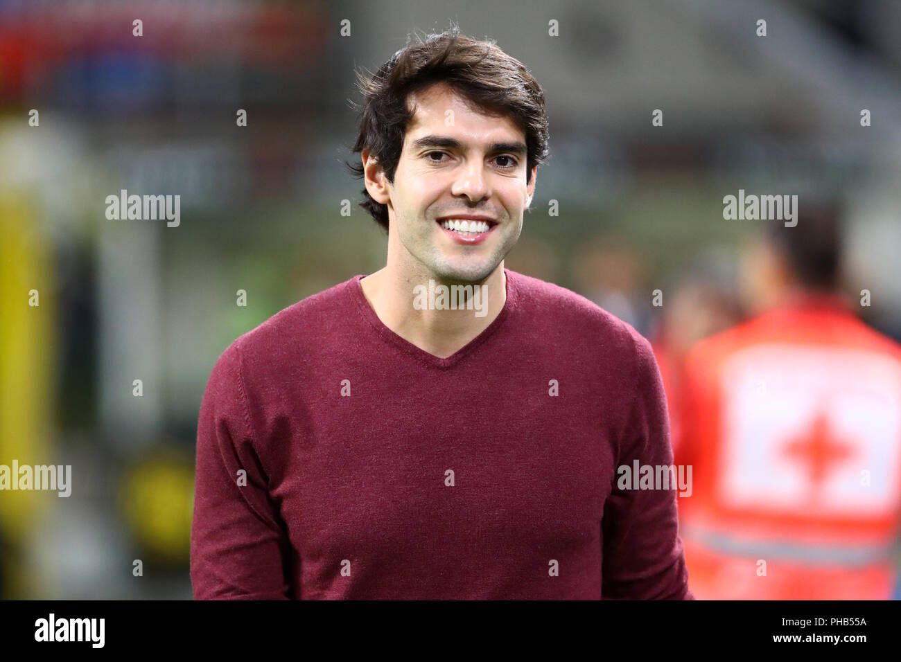 Milano, Italy. 31th August, 2018. Ricardo Kaka looks on prior to the serie A match between AC Milan and AS Roma. Credit: Marco Canoniero/Alamy Live News Stock Photo