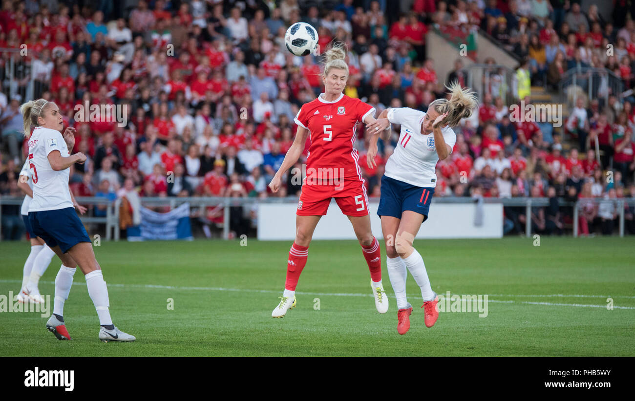 Wales v England, World Cup Qualifier, Rodney Parade, Newport, 31/8/18: Match action from Rodney Parade between Wales v England Stock Photo