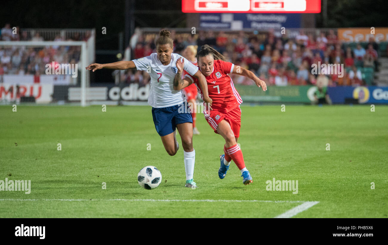 Wales v England, World Cup Qualifier, Rodney Parade, Newport, 31/8/18: Match action from Rodney Parade between Wales v England Stock Photo