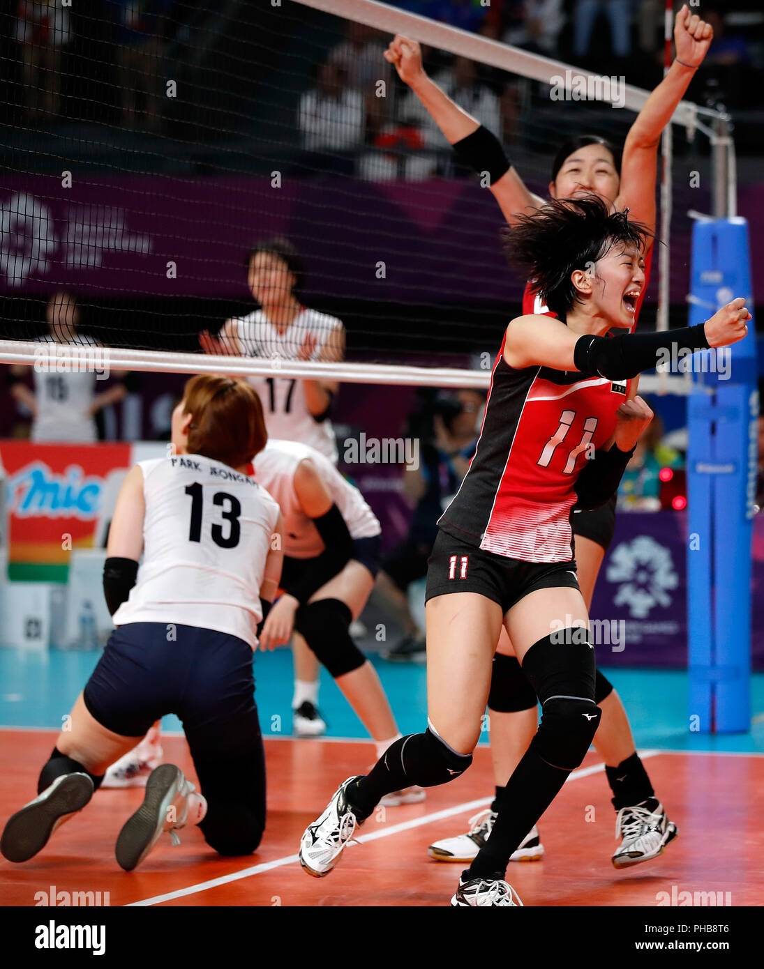Jakarta. 1st Sep, 2018. Nabeya Yurie of Japan celebrates after scoring