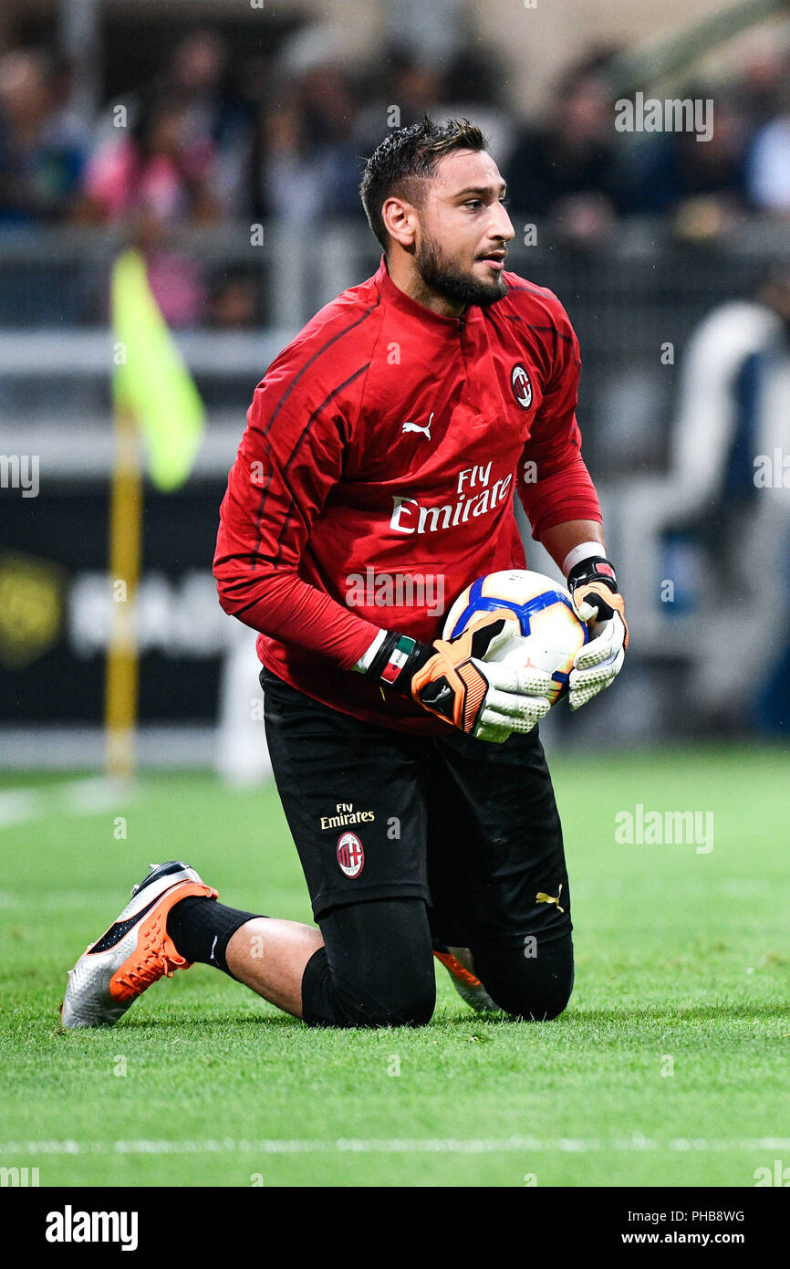Milan Italy 31st August 2018 Gianluigi Donnarumma Of AC Milan During milan-italy-31st-august-2018-gianluigi-donnarumma-of-ac-milan-during