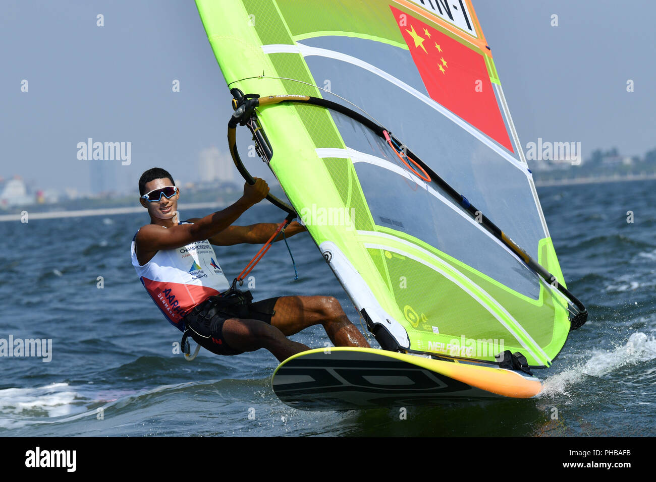 Jakarta, Indonesia. Credit MATSUO. 31st Aug, 2018. Bi Kun (CHN) Sailing Men's RSX at