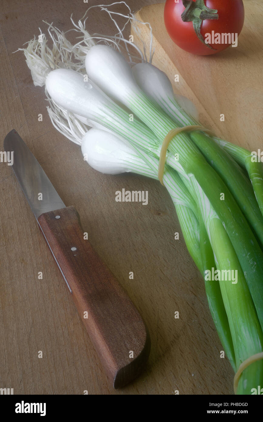 A bunch of scallions Stock Photo