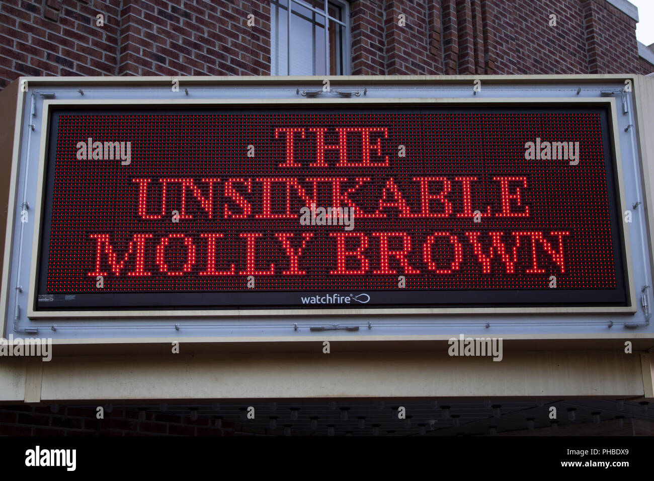 Unsinkable Molly Brown theater marquee sign Stock Photo