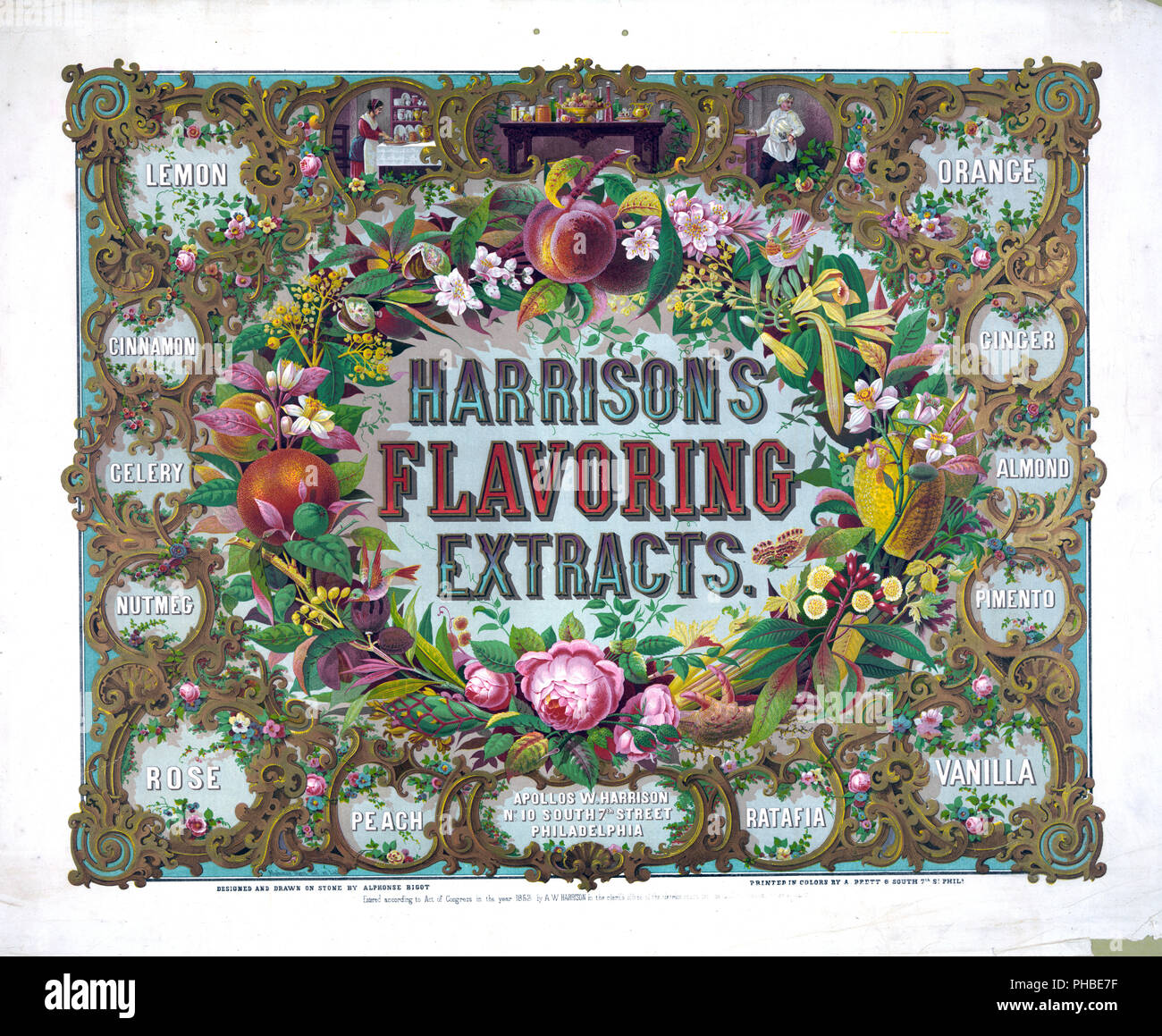 Harrison's flavoring extracts. Phila. ca. 1868 Stock Photo