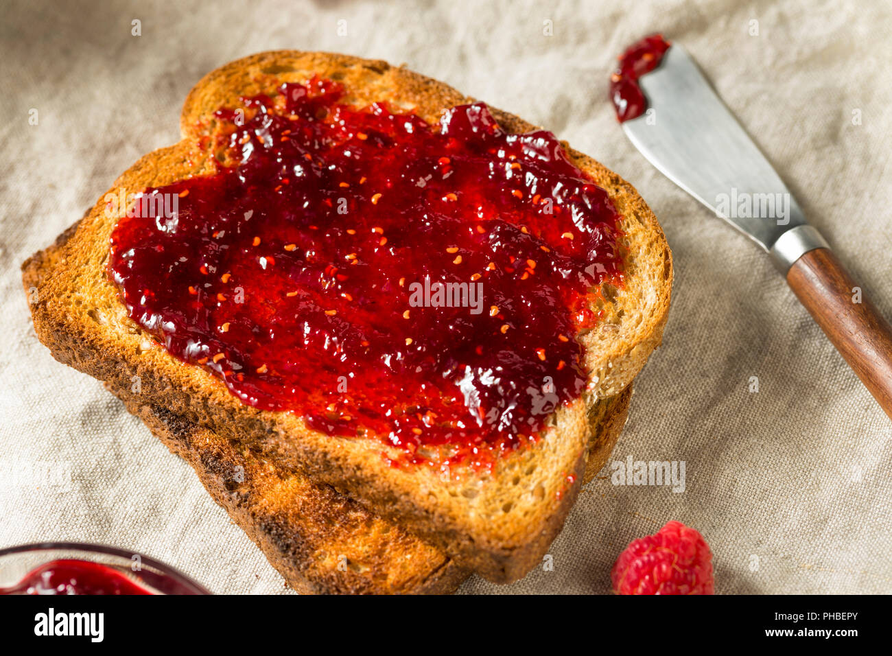 Healthy Homemade Raspberry Jam Preserve Ready to Eat Stock Photo Alamy