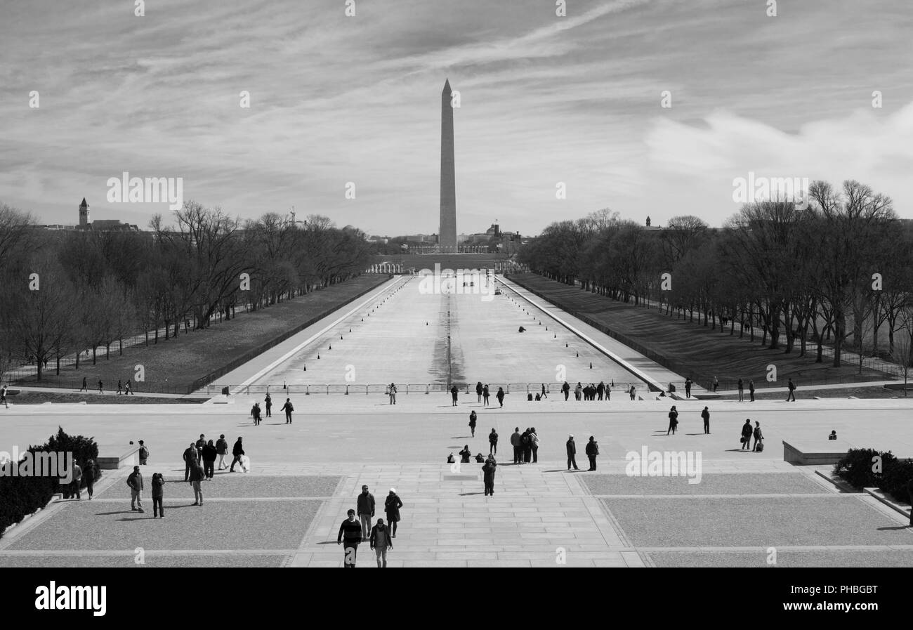 Lincoln Memorial Reflecting Pool without water Stock Photo
