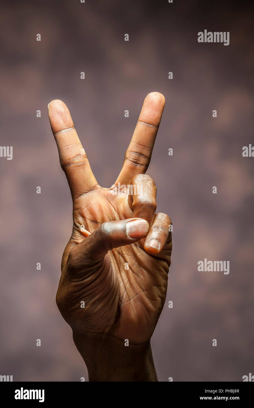 Peace Sign Fingers High Resolution Stock Photography And Images Alamy