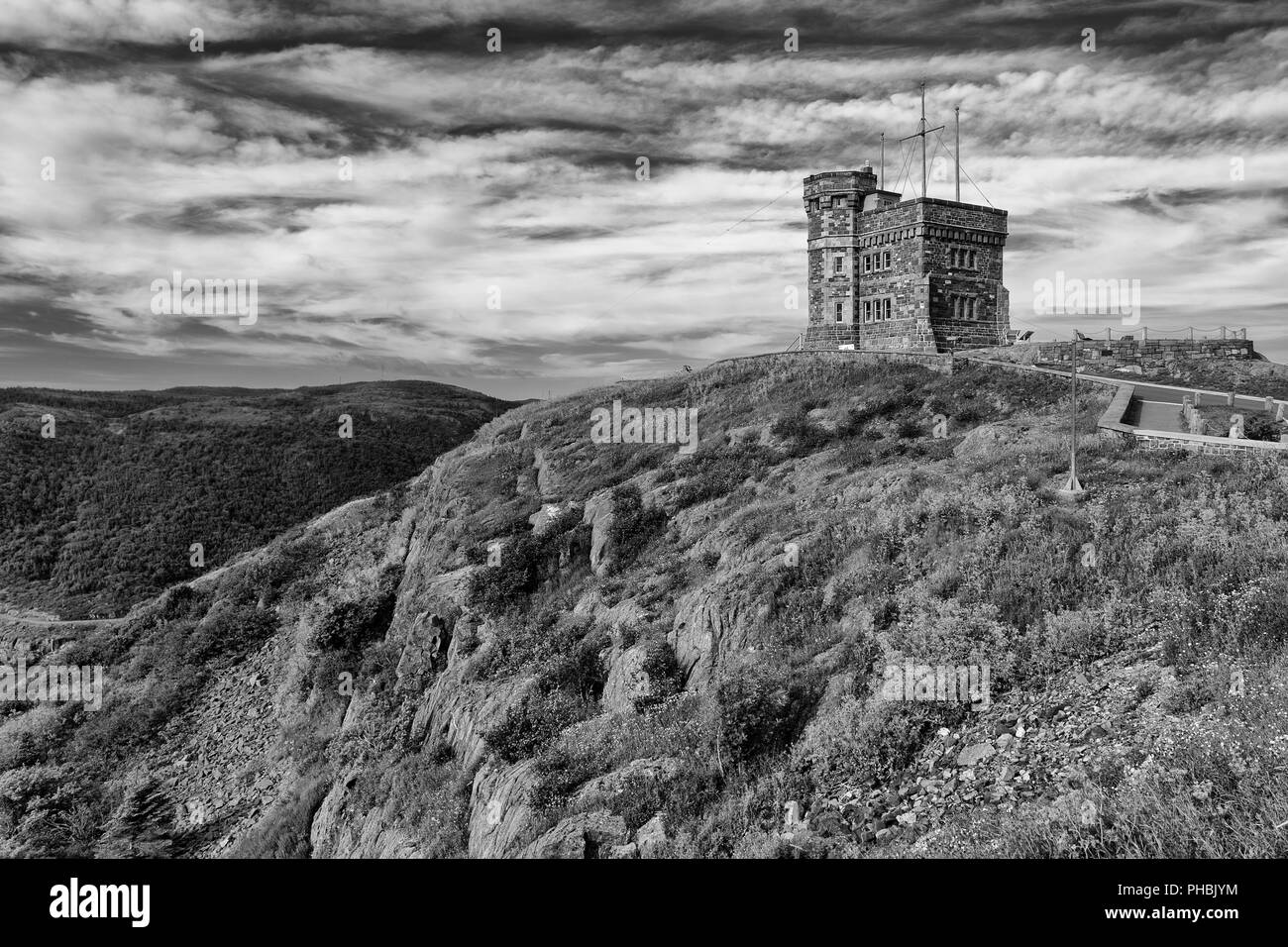 Historic Cabot Tower at Signal Hill in St. John's, Newfoundland and Labrador Stock Photo