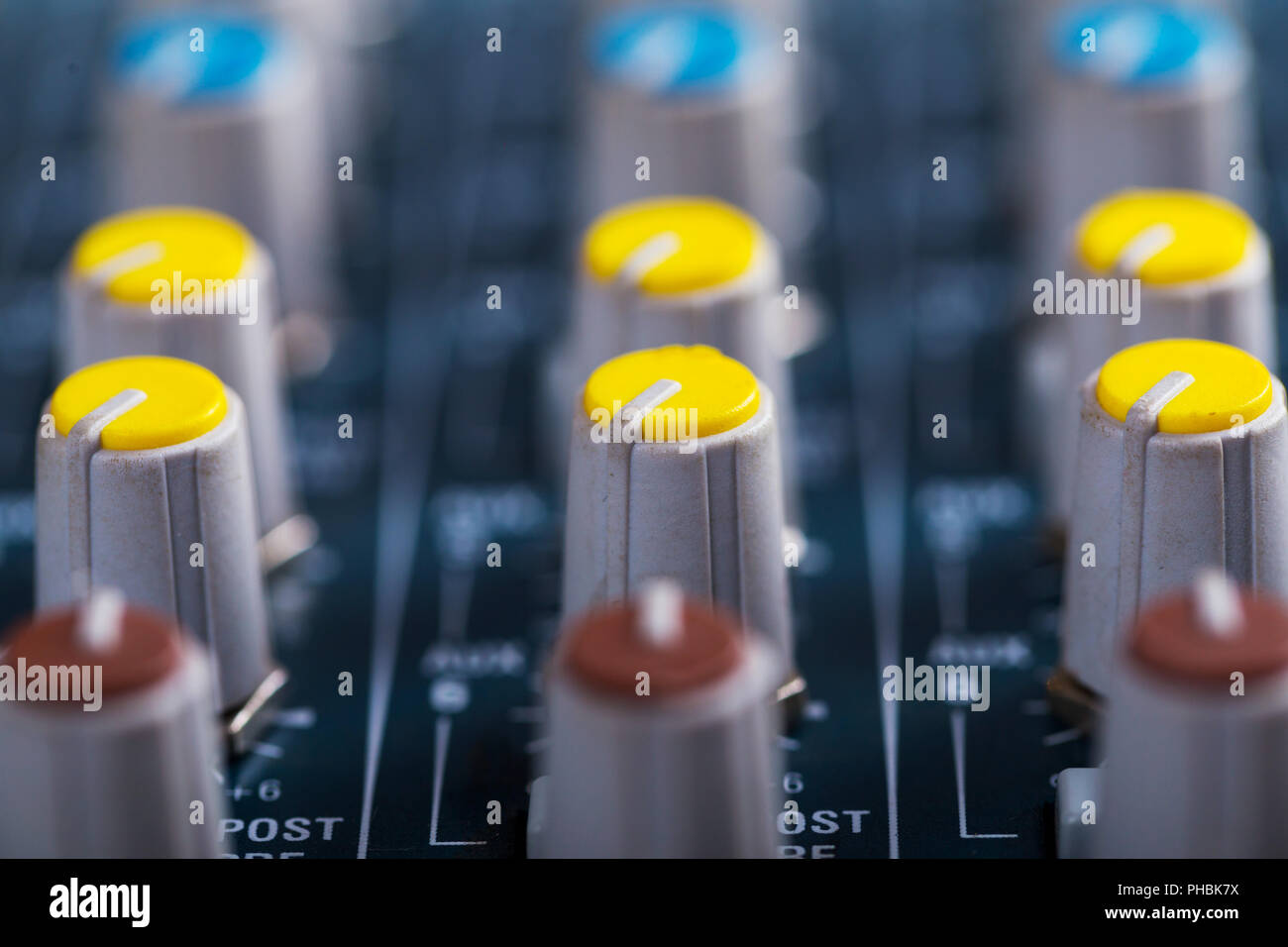 Music mixer console equipment to write and change sound Stock Photo Alamy