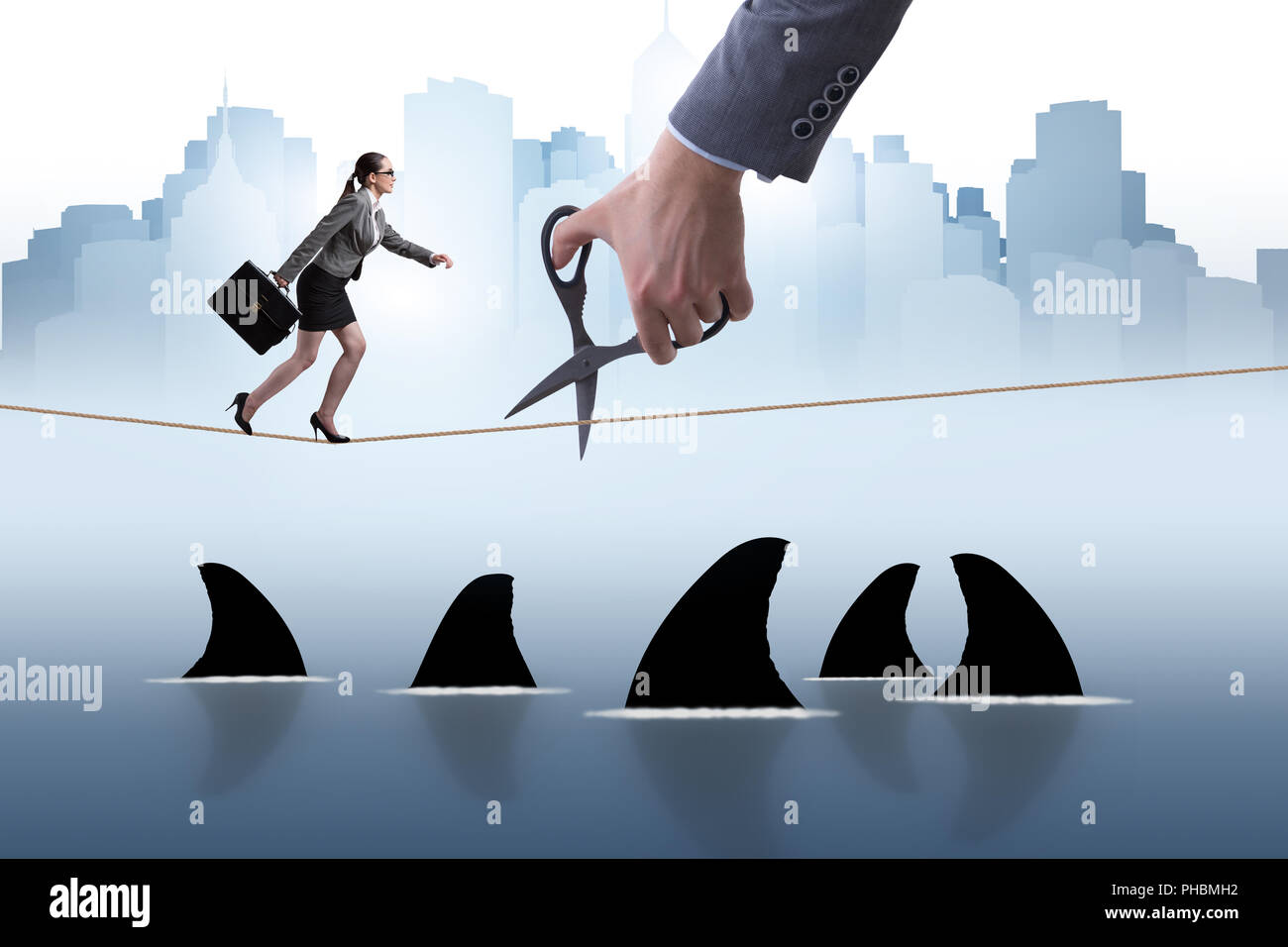 Hand cutting rope in hi-res stock photography and images - Alamy