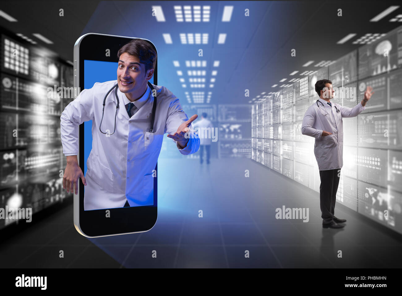 Telemedicine concept with doctor and smartphone Stock Photo - Alamy