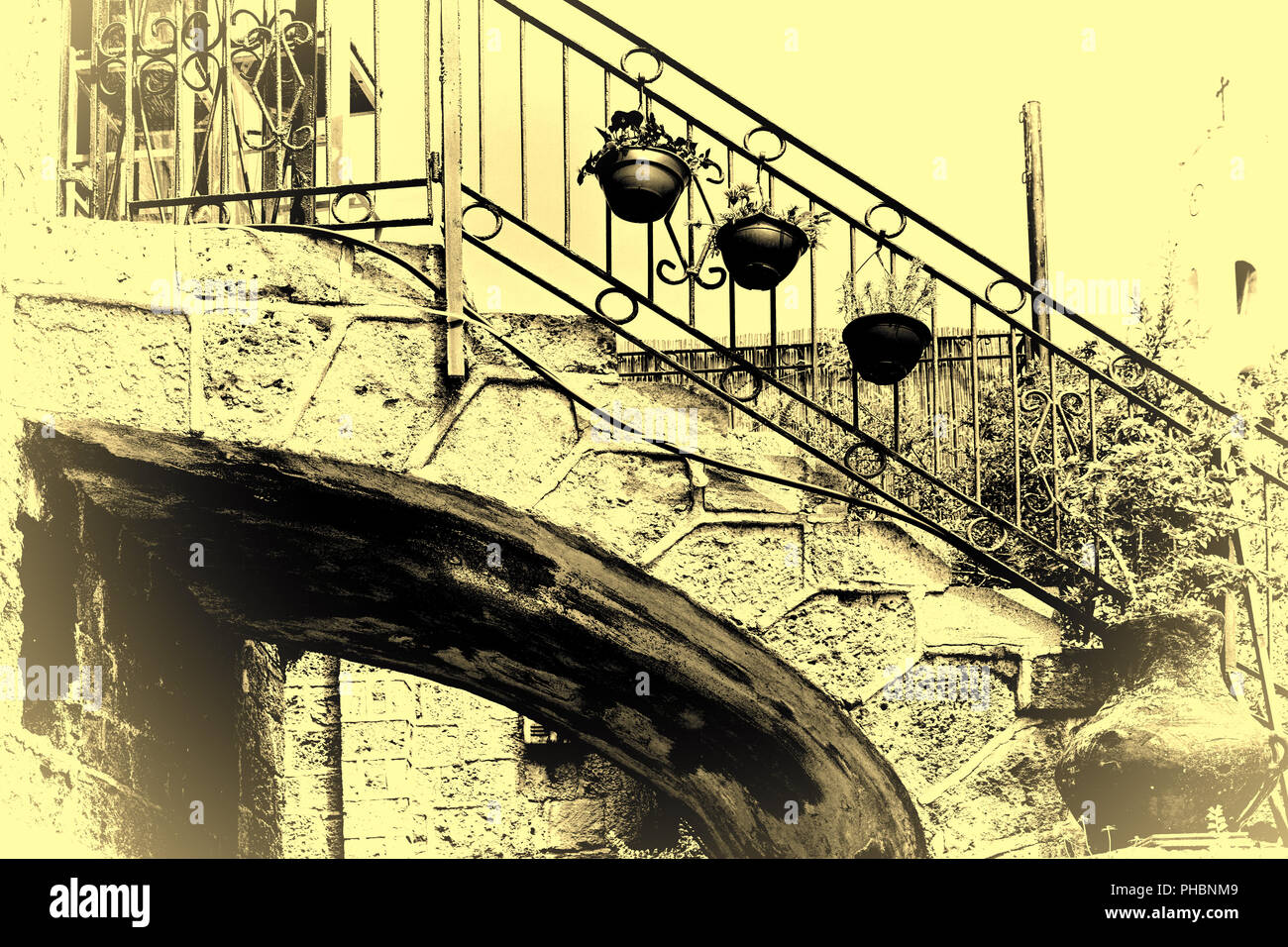 Stone Porch in Arabic Style Stock Photo Alamy