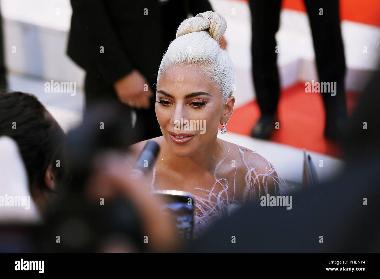 VENICE - August 31: Lady Gaga on August 31, 2018 in Venice, Italy.(By Mark Cape/Insidefoto) Stock Photo