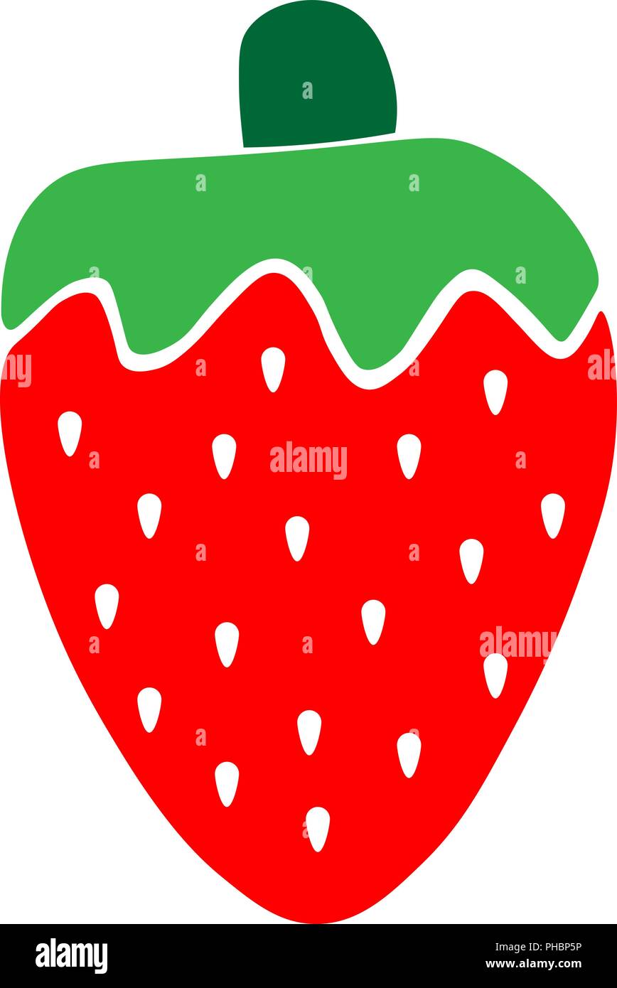 vector illustration of strawberry. strawberry fruit flat vector icon for food apps and websites Stock Vector