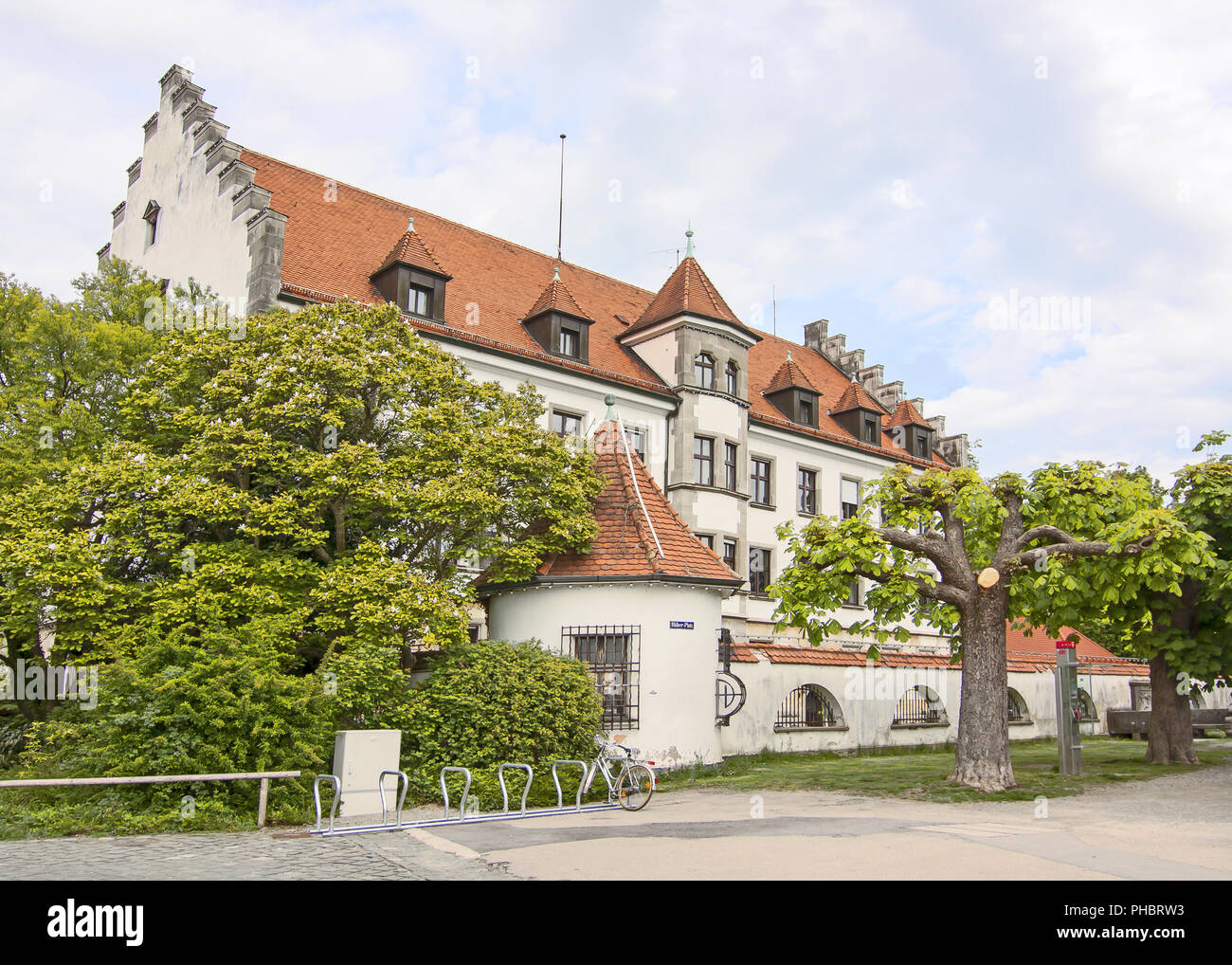 Building  at lindauer harbour, Lake Constance Stock Photo