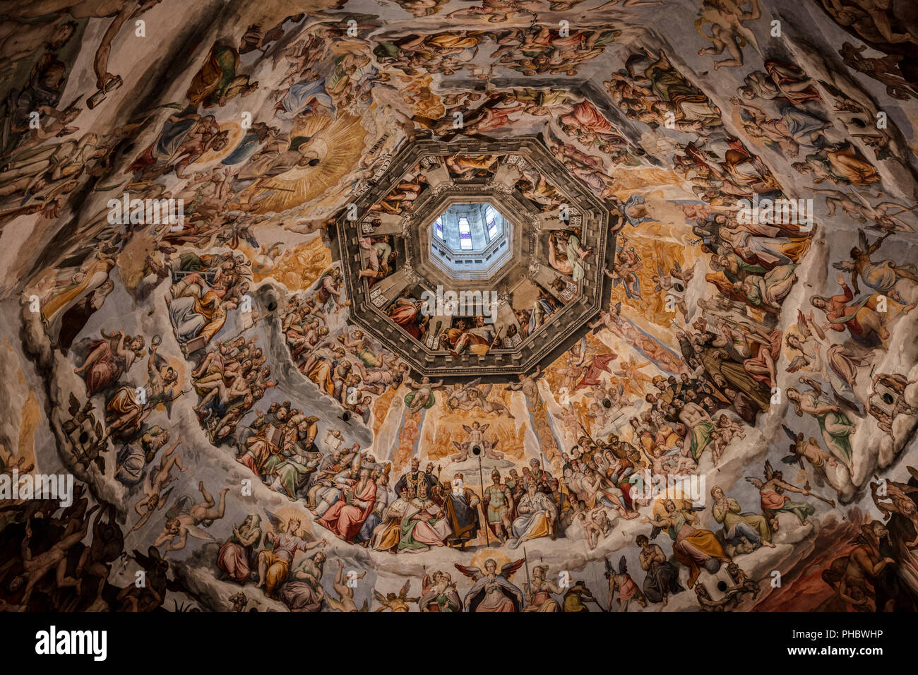 The interior of Brunelleschi's dome, the Duomo, Florence, UNESCO World Heritage Site, Tuscany, Italy, Europe Stock Photo