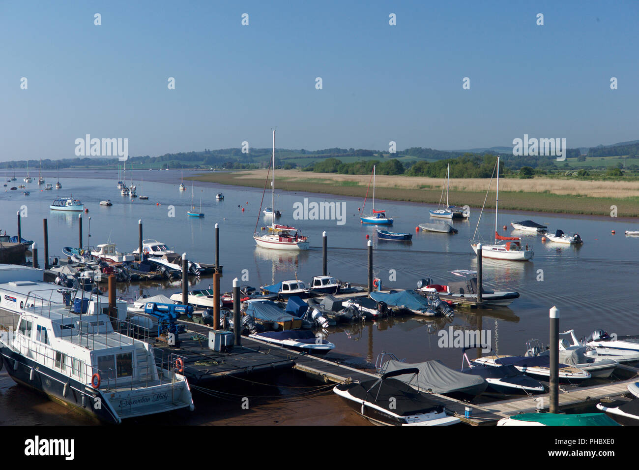 Moorings on the River Exe at Topsham, Devon, England, United Kingdom