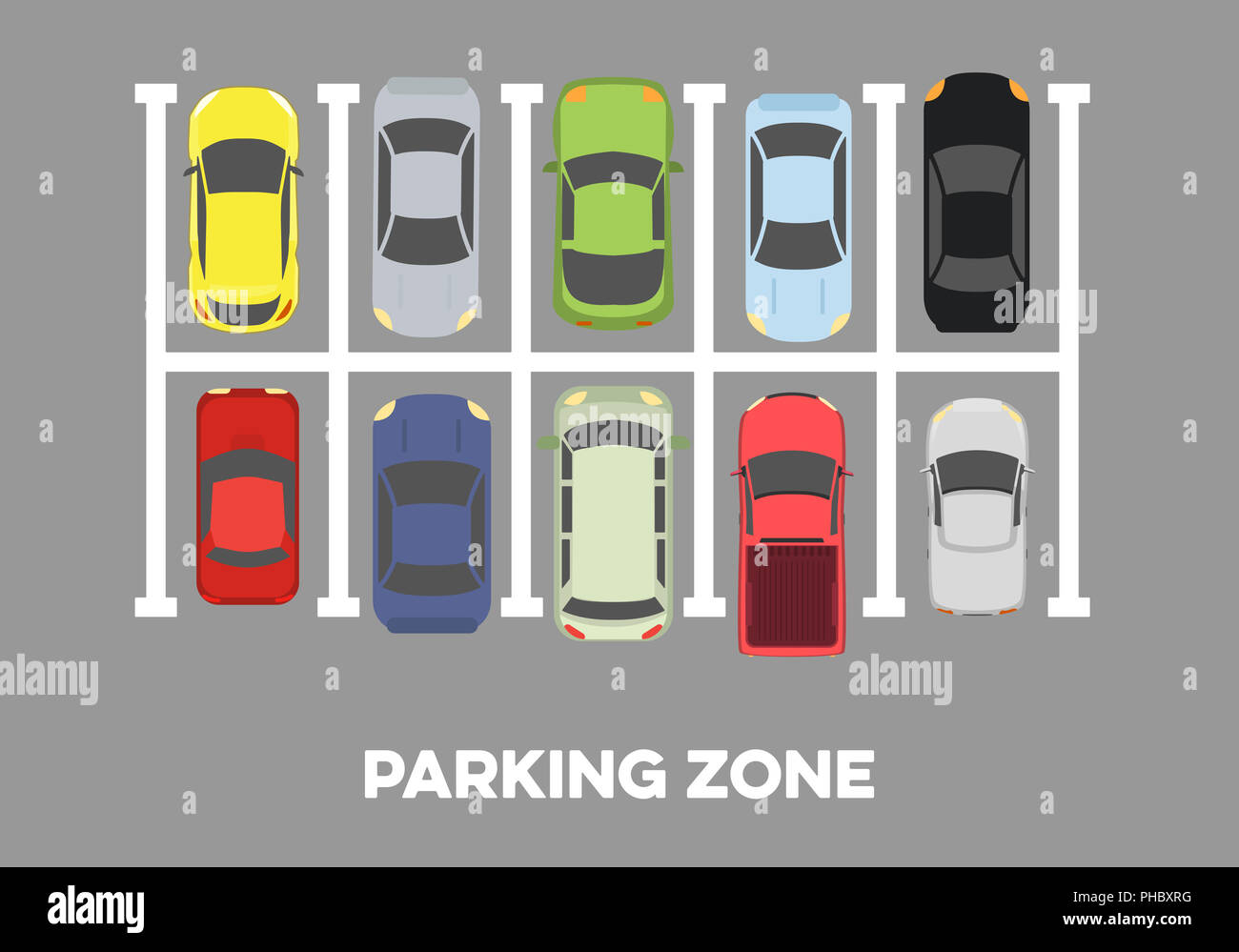 full Parking Zone Stock Photo