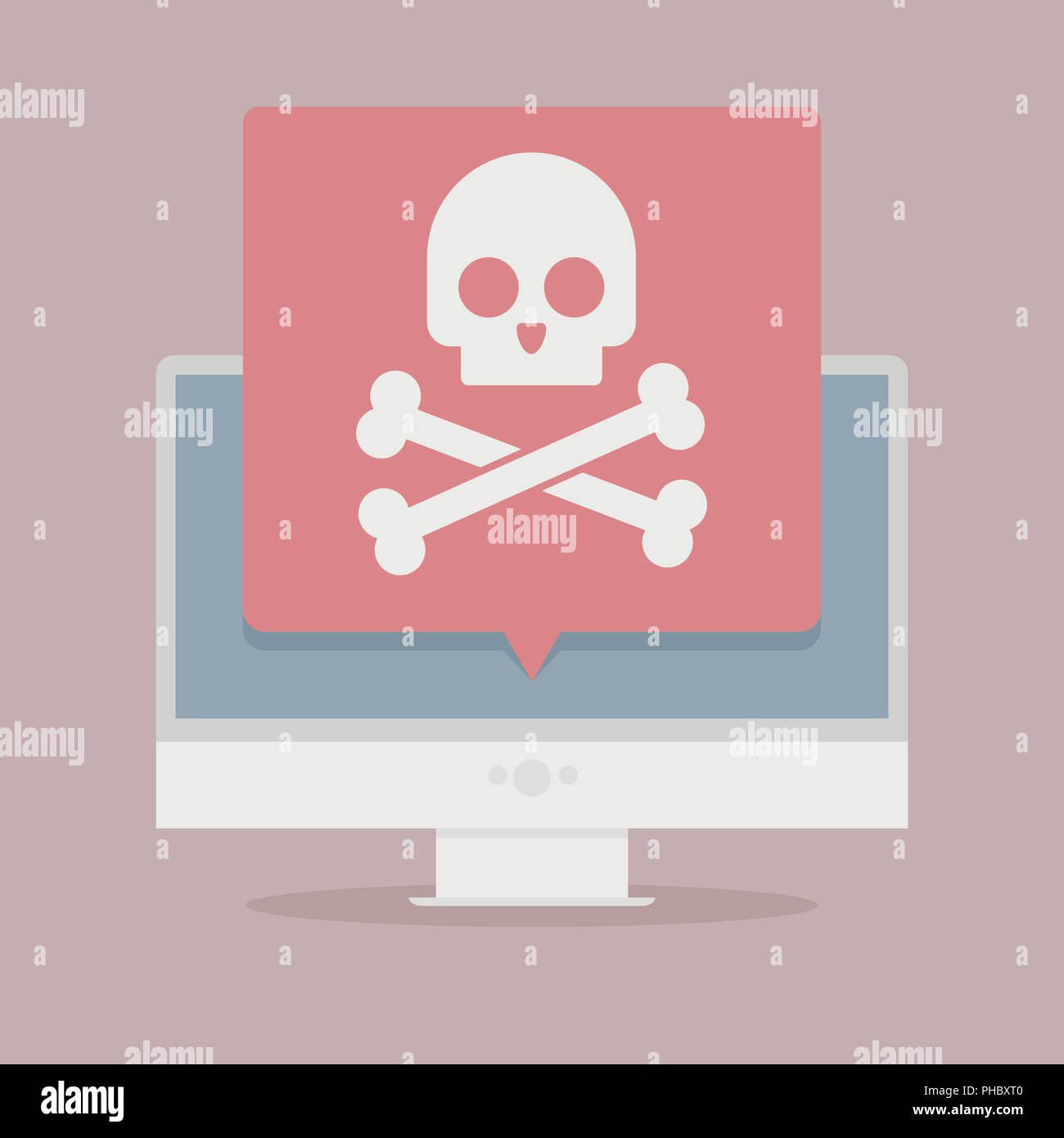 PC Screen Skull Stock Photo - Alamy