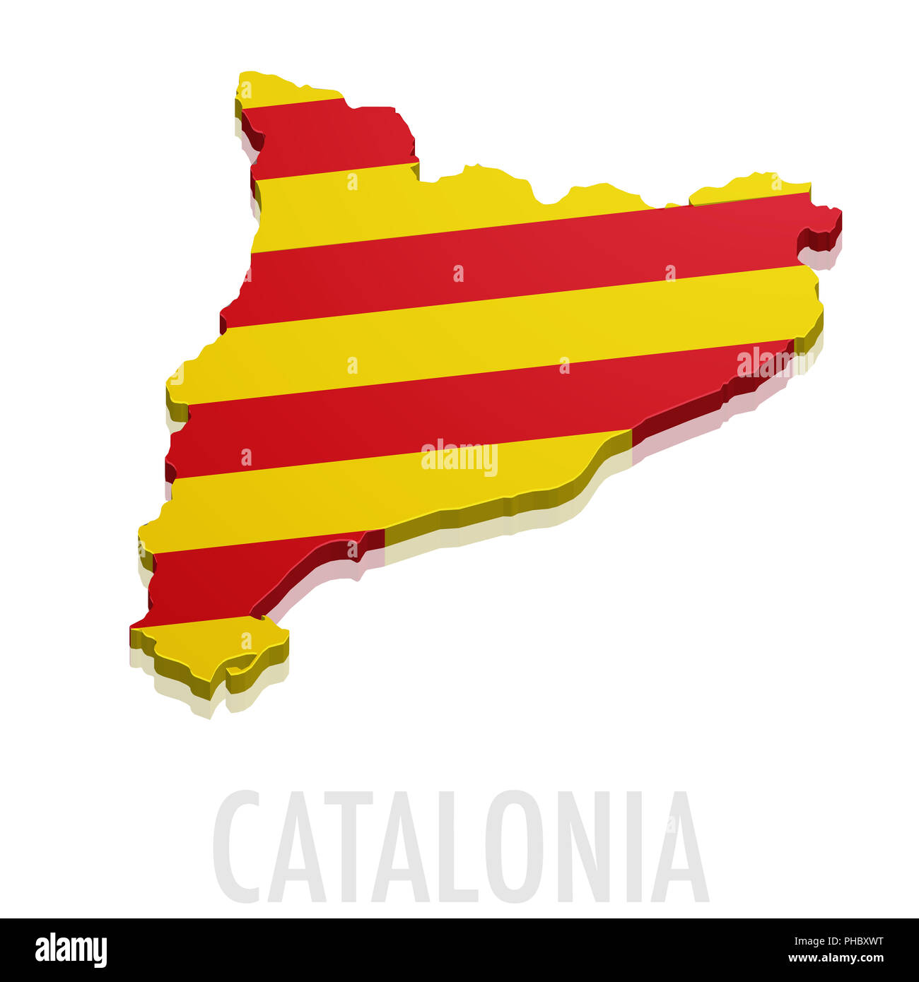 3D map Catalonia Stock Photo