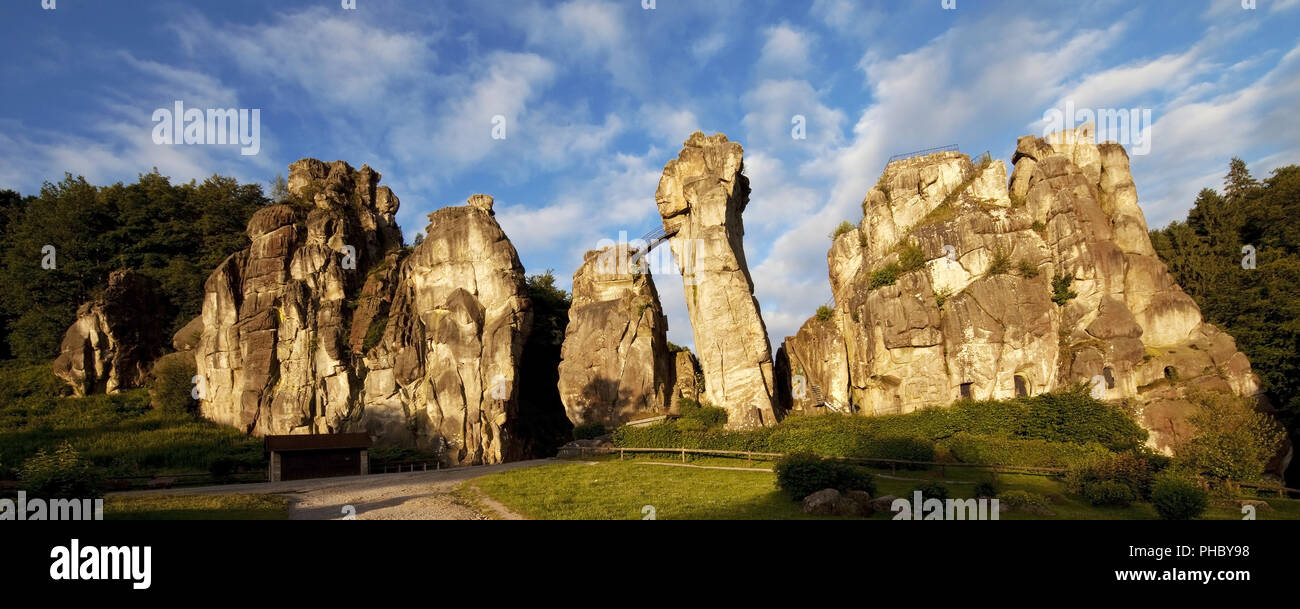 Externsteine Sandstone Formation Horn Bad Meinberg North Rhine Westphalia Germany Europe Stock Photo Alamy