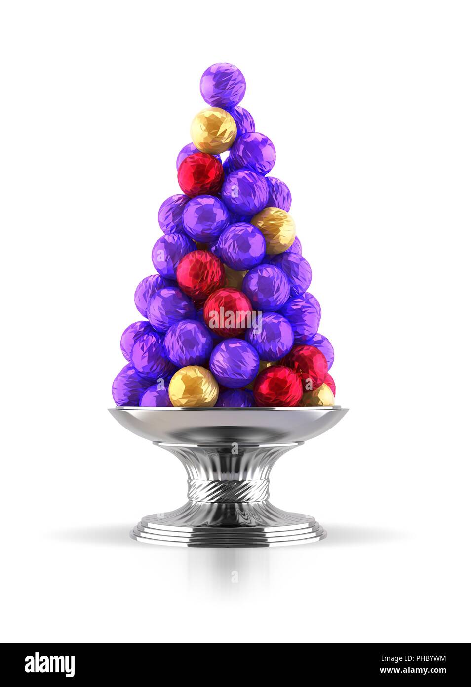 Sweets wrapped in foil on silver tray, illustration Stock Photo Alamy