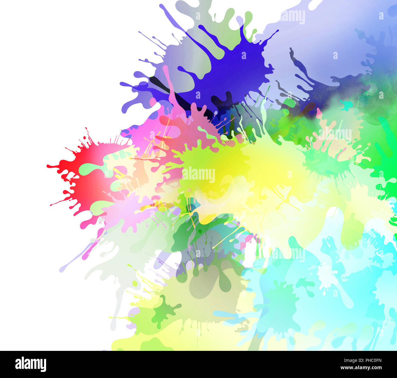 paint pattern and splatter background with paint runs Stock Photo