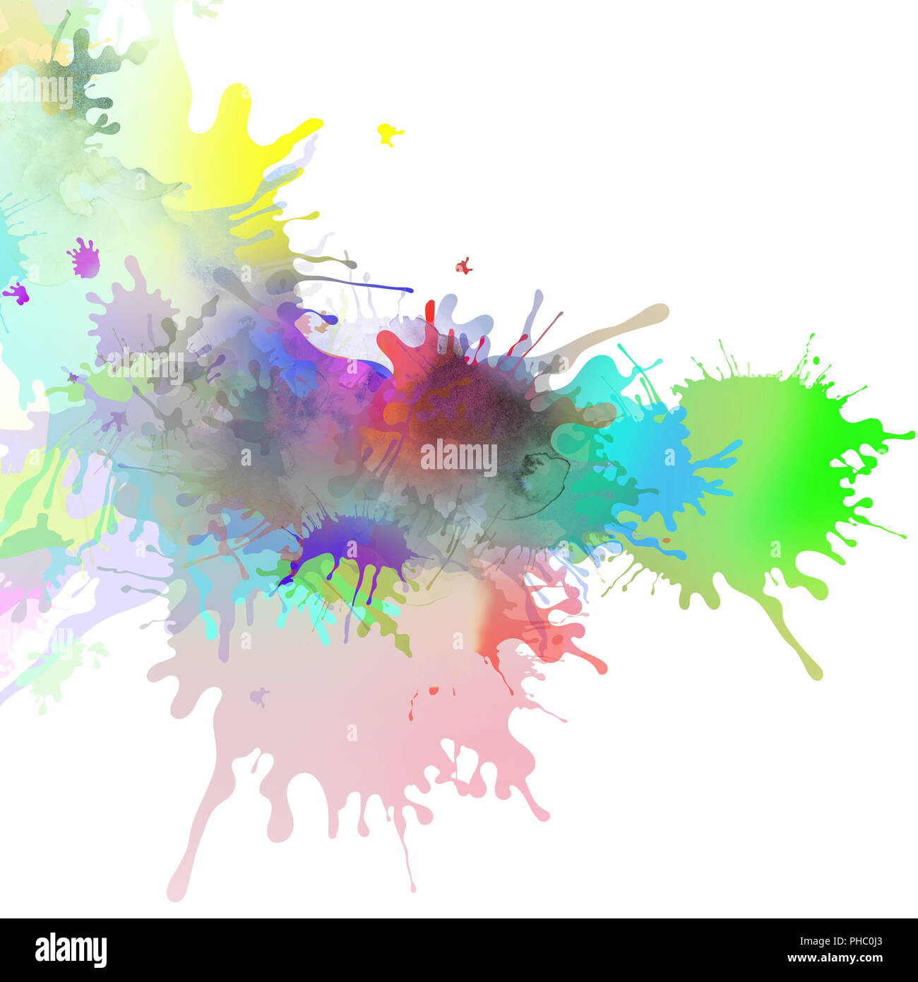 paint pattern and splatter background with paint runs Stock Photo