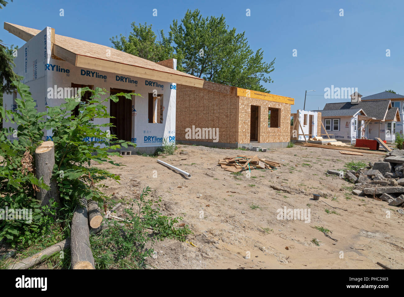 Graduated payment mortgage GPM sign and tiny houses Stock Photo - Alamy