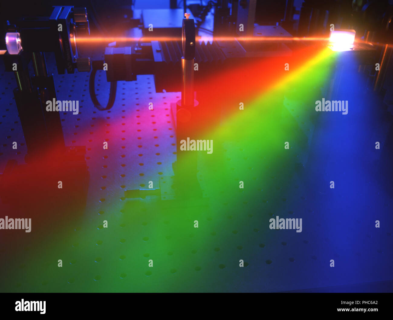 laser beam in scientific laboratory Stock Photo