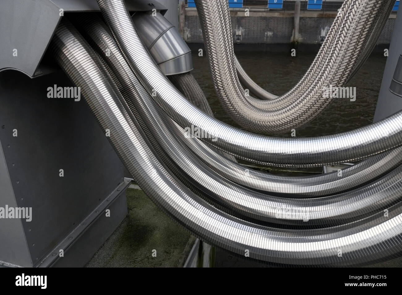 Hoses with a silvery coating Stock Photo