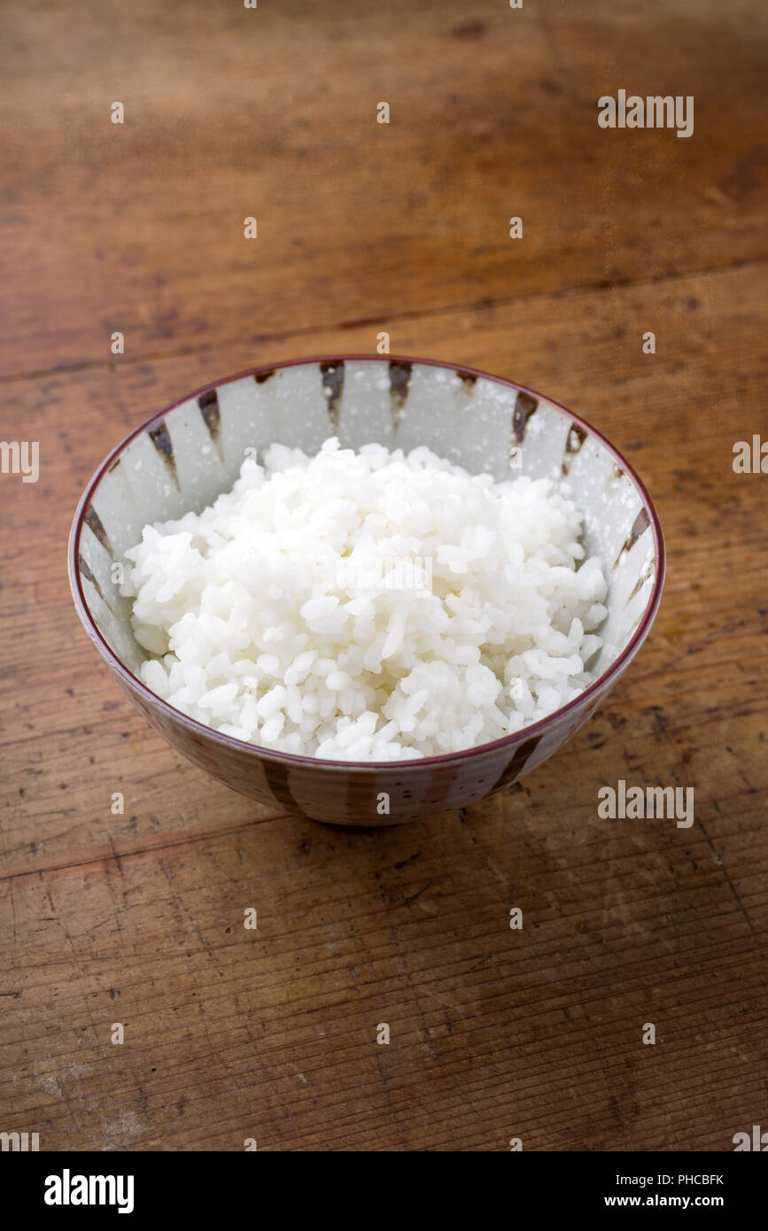 Traditional Japanese Koshihikari Rice as close-up in a bowl Stock Photo ...