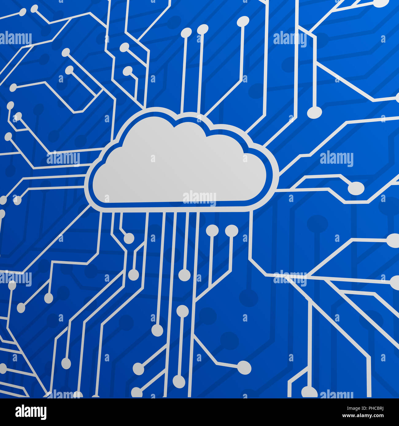 Cloud Computing Circuit Stock Photo