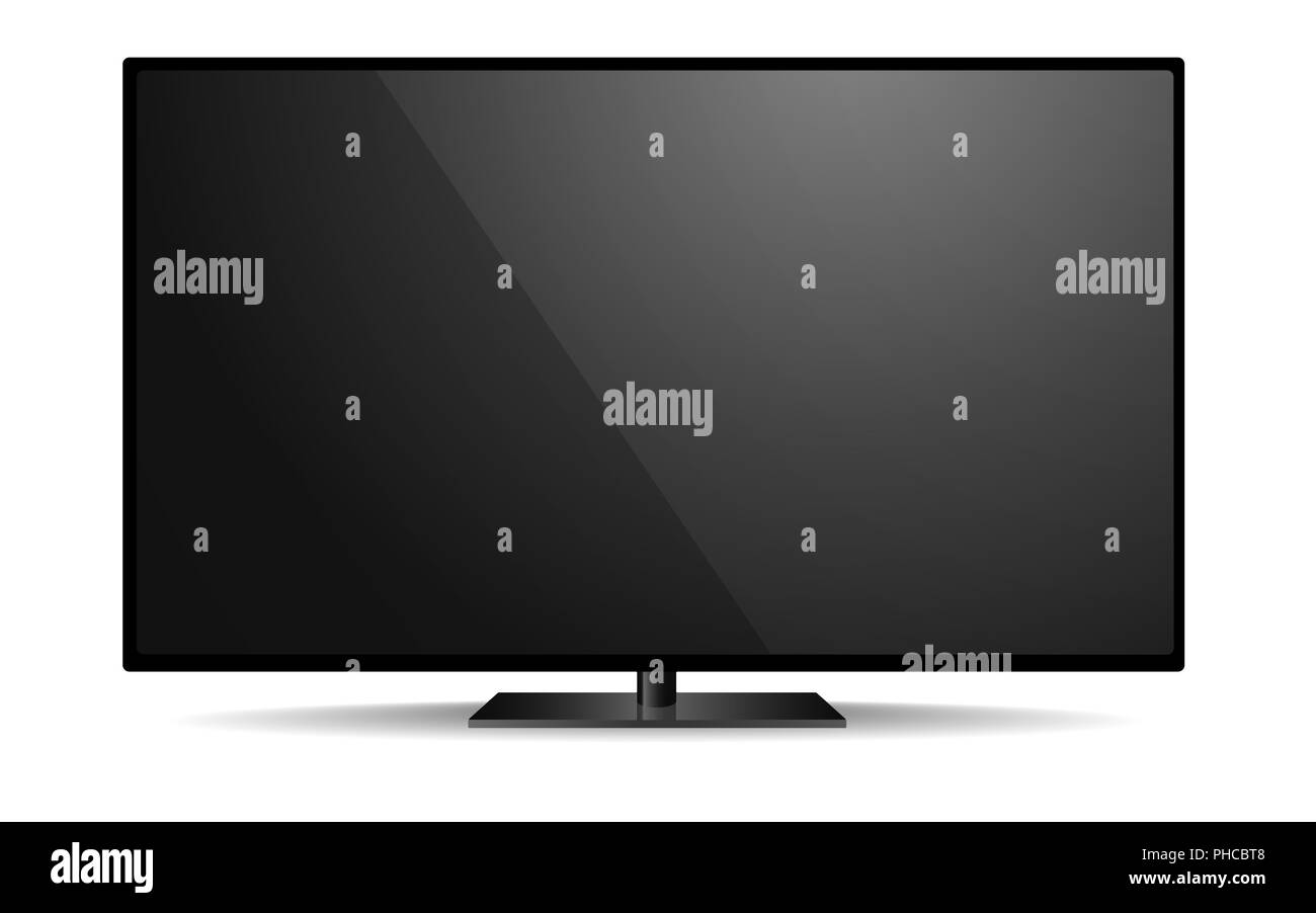 Black TV mockup Stock Photo