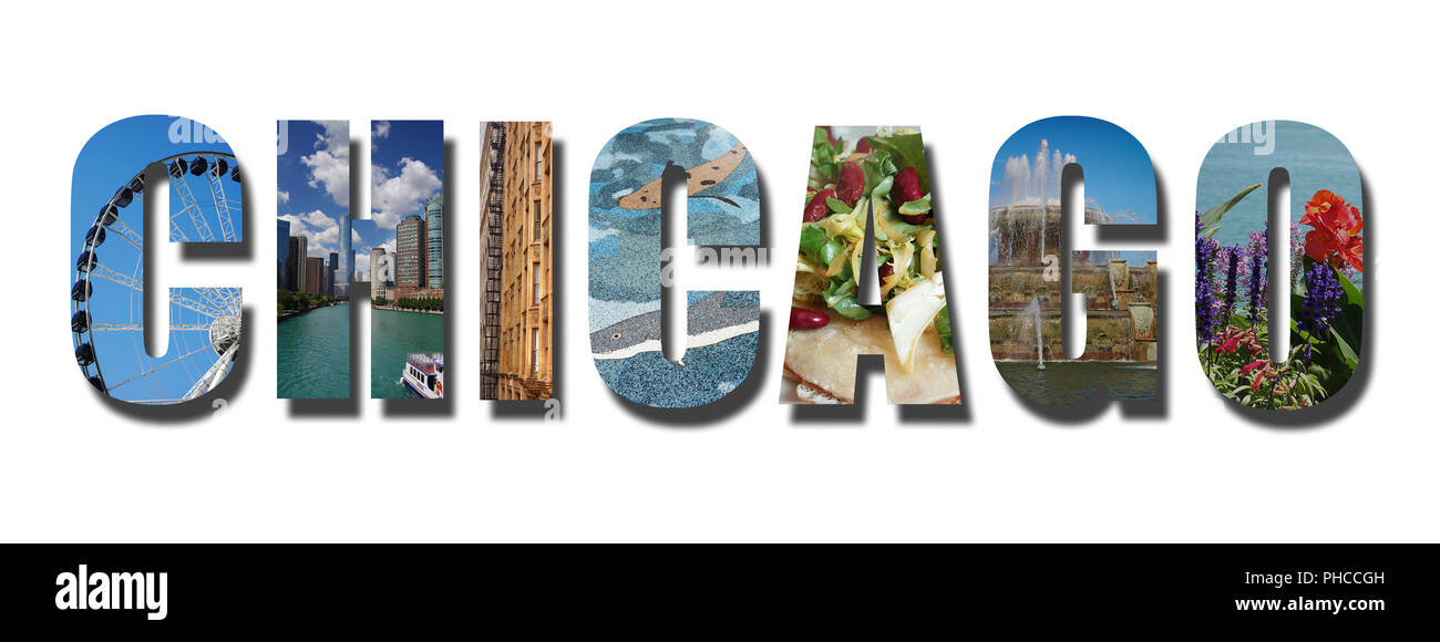 Chicago collage banner Stock Photo