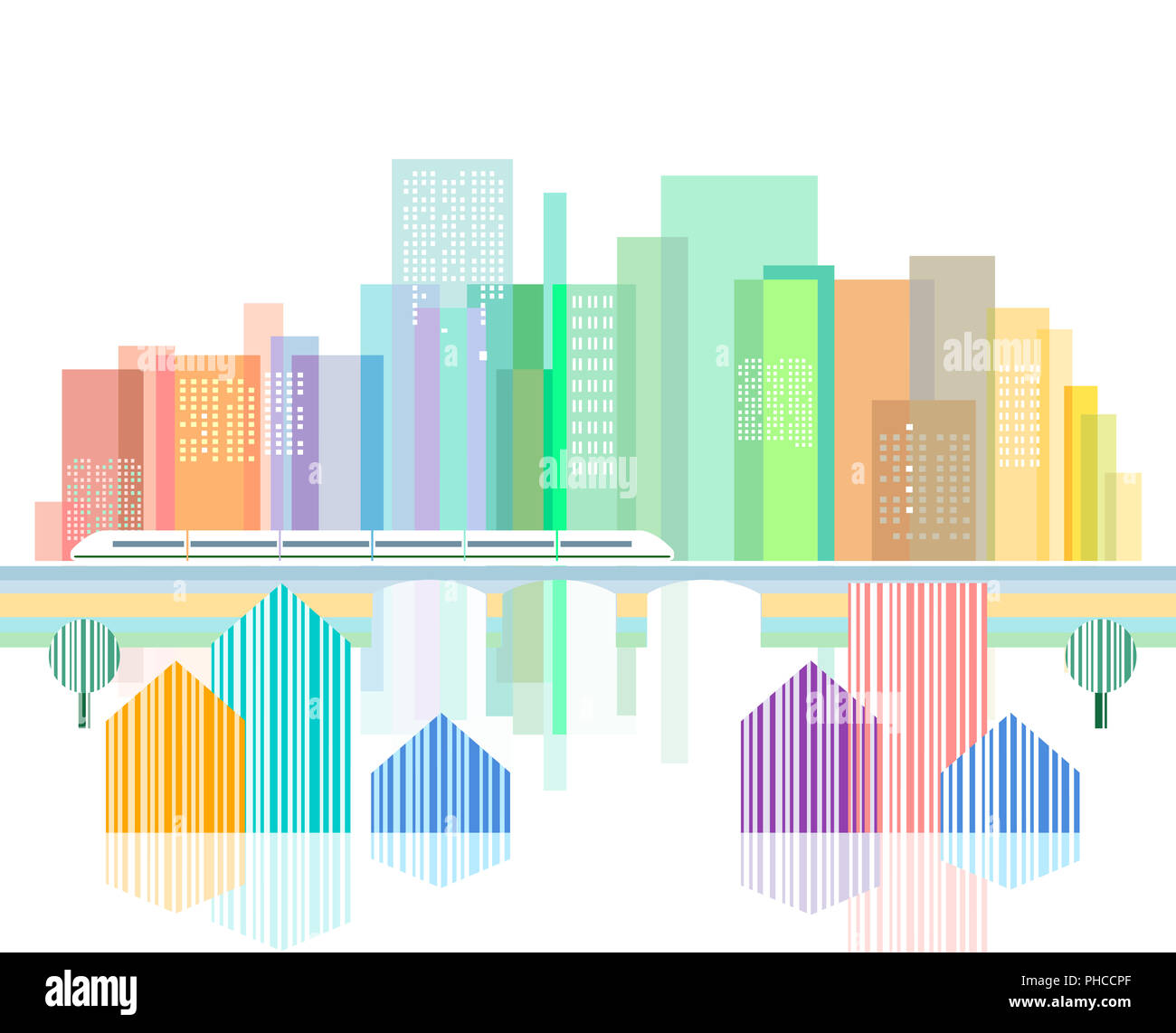 Abstract graphic cityscape illustration Stock Photo