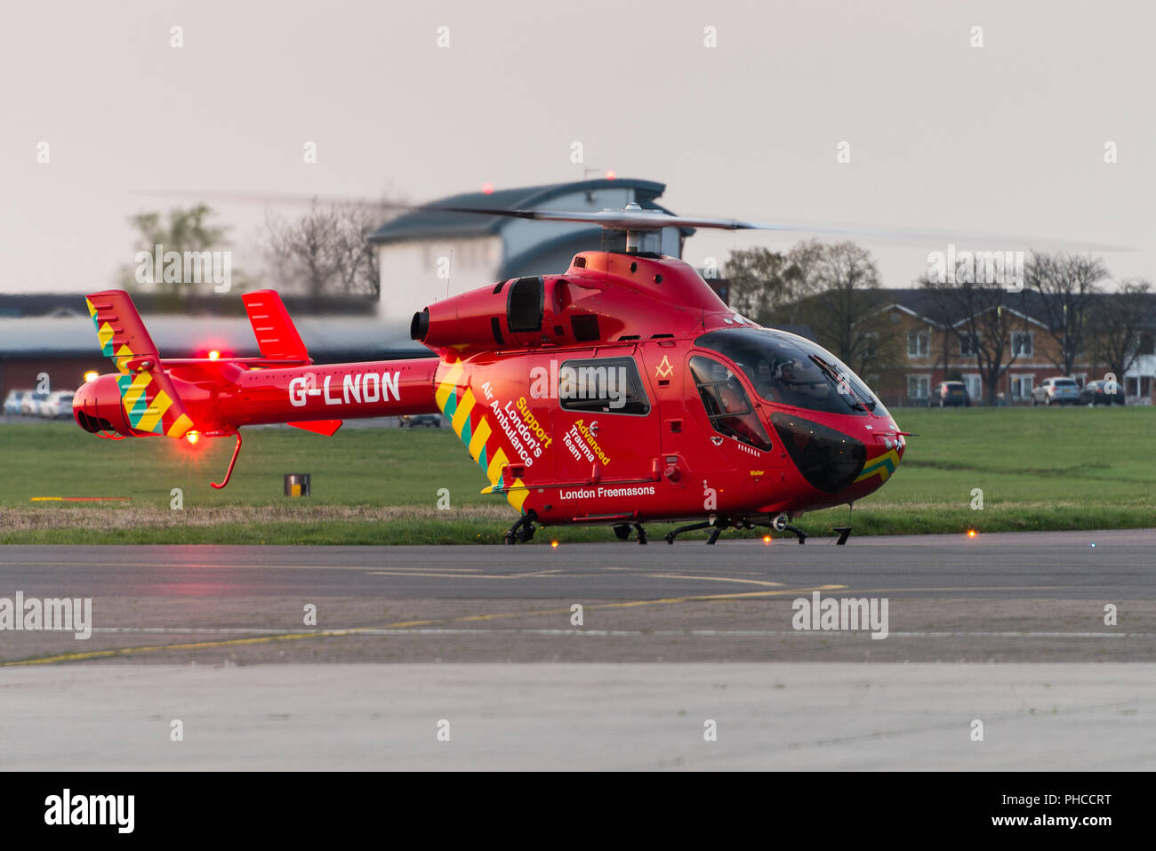 A MD 902 Explorer medical evacuation helicopter of the London's Air Ambulance. Stock Photo