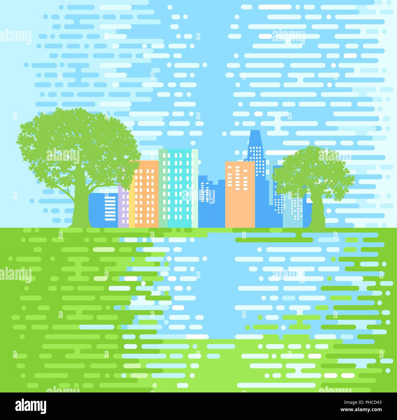 Abstract graphic cityscape illustration Stock Photo