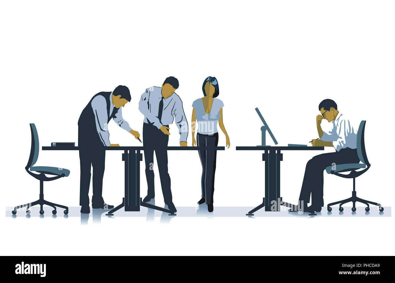 Employees working together in the office Stock Photo