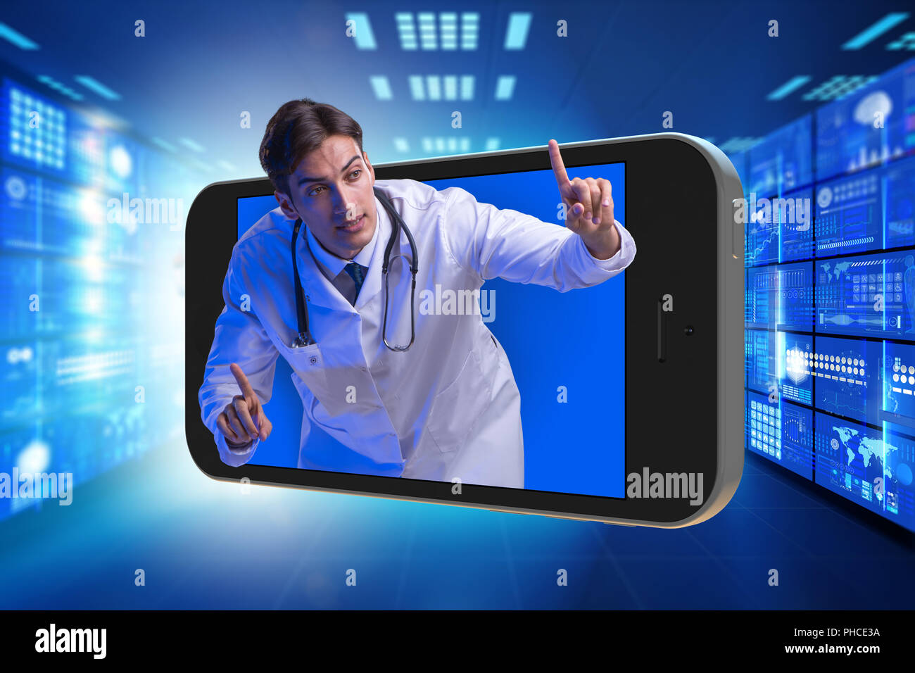 Telemedicine concept with doctor and smartphone Stock Photo - Alamy