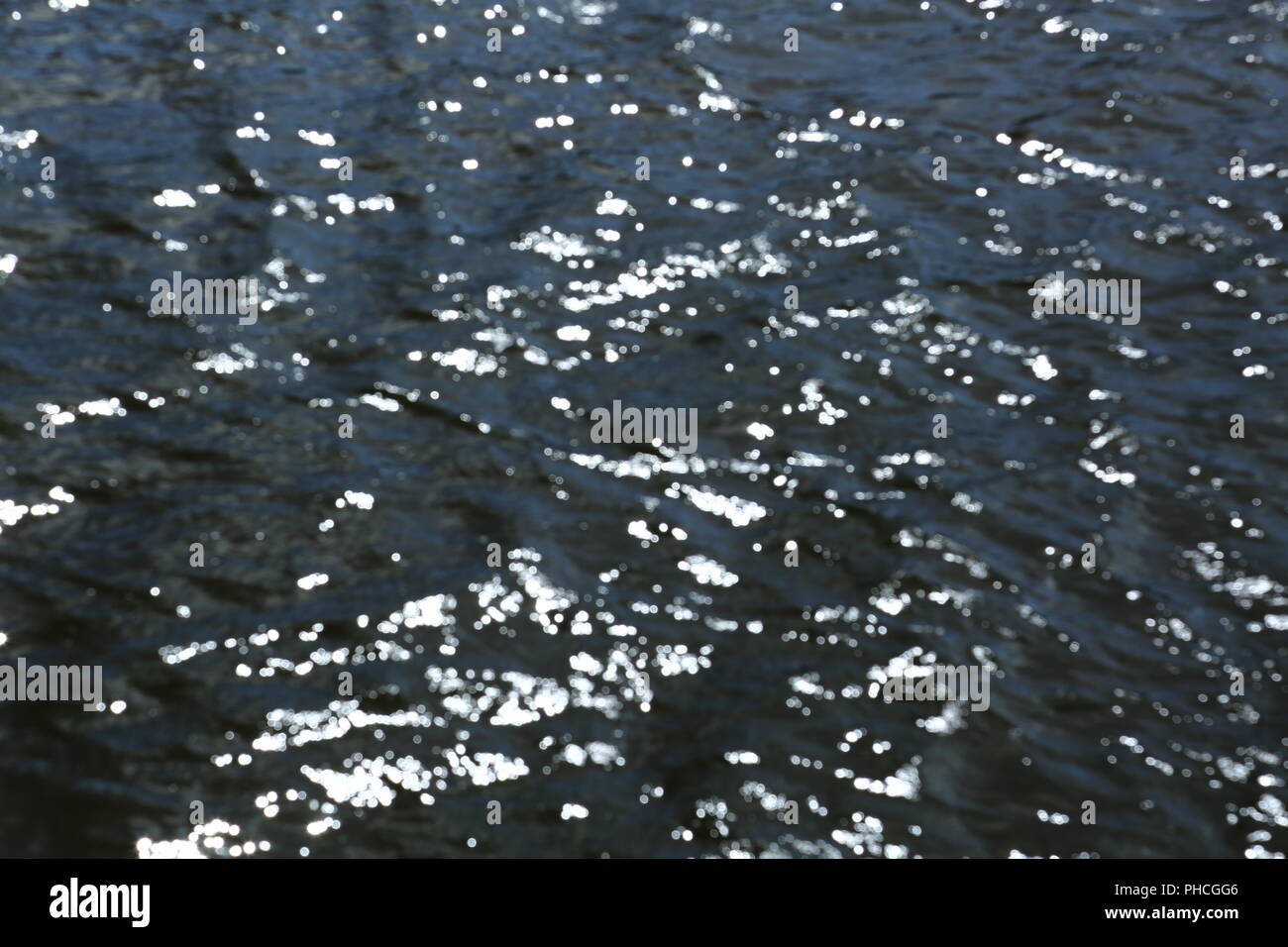 background, dark water surface, bokeh Stock Photo