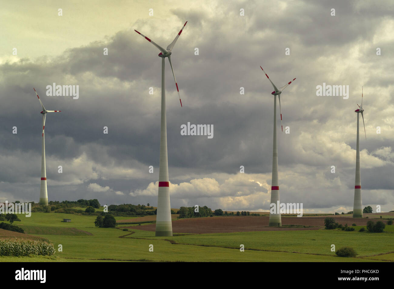 Wind turbines - Renewable energy Stock Photo