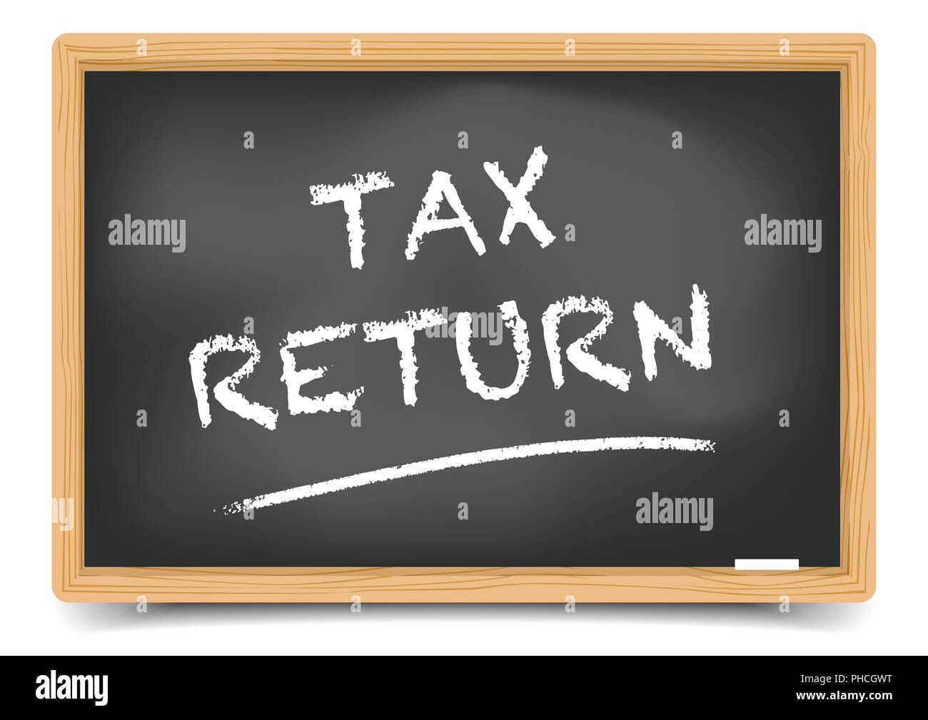Blackboard Tax Return Stock Photo Alamy