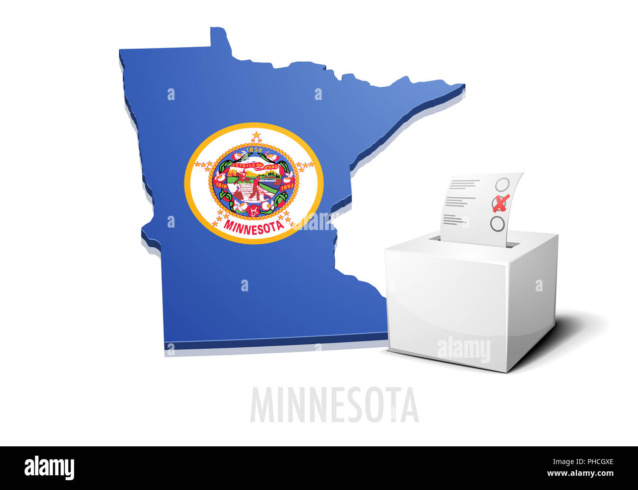 Minnesota Box ballotbox map Minnesota Stock Photo - Alamy