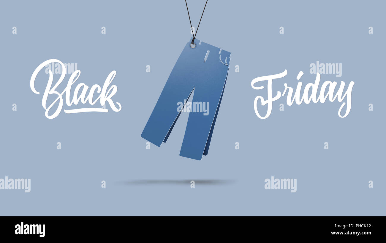 mens pants made of cardboard. black friday and sales concept Stock