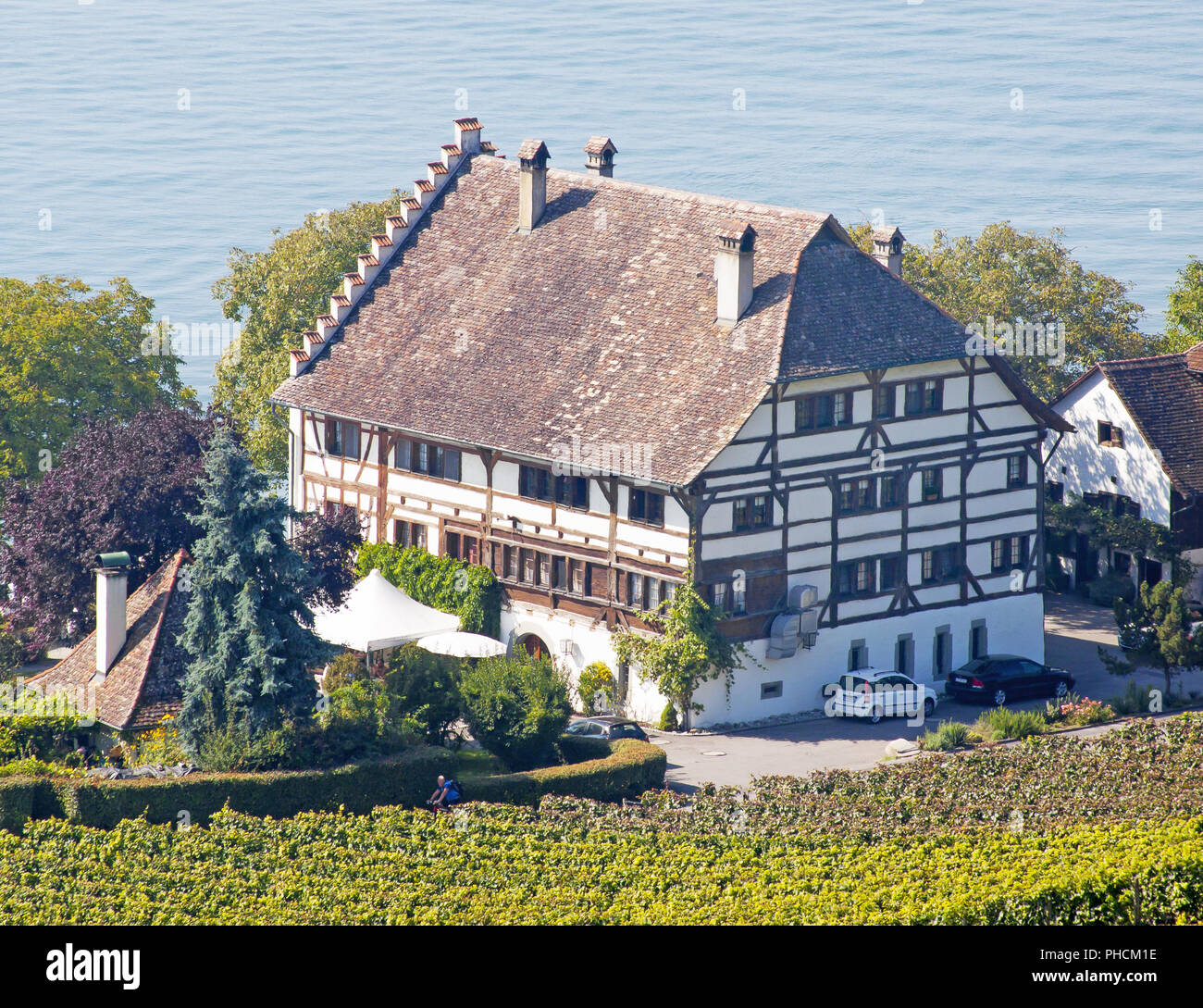 Restaurant Rebgut Haltnau near Meersburg Stock Photo